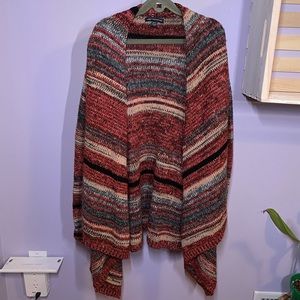 American Eagle Red stripe Knit Cardigan Sweater